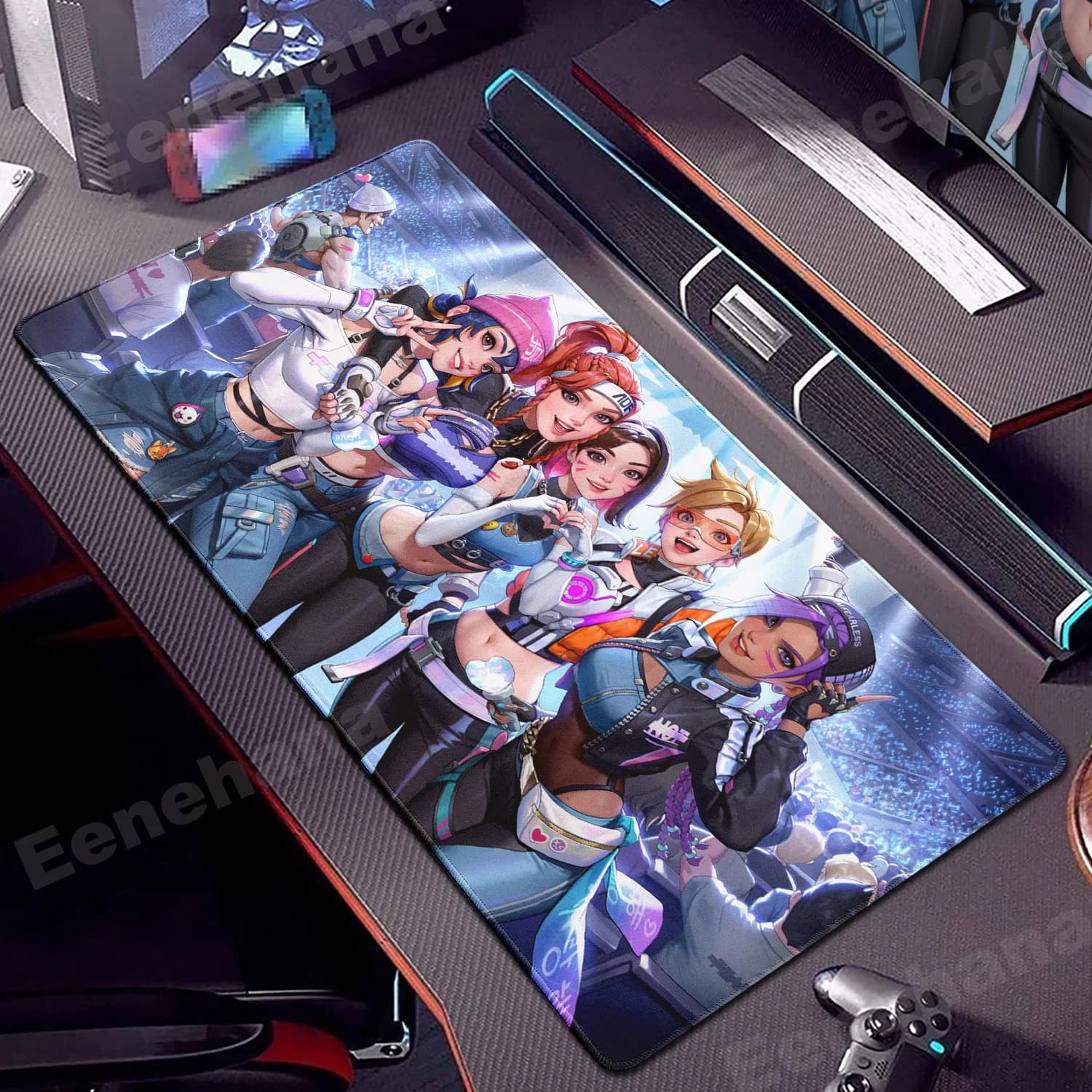 Grande Overwatch PC Gamer Cabinet Mouse Pad Cute Pink Keyboard expansion pad accessori per giochi per Laptop tappetino da scrivania Kawaii HD Carpet