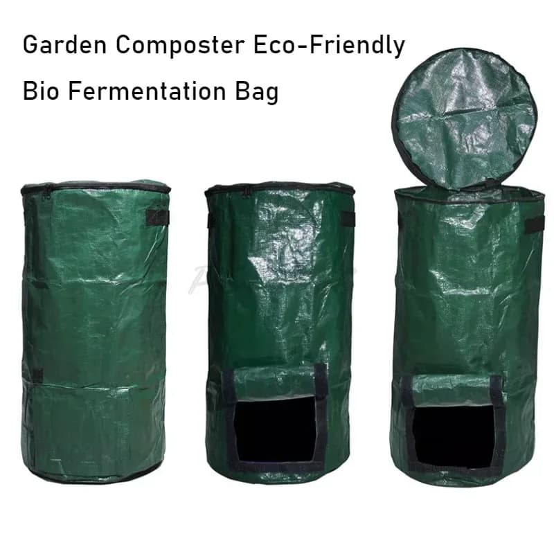 Borsa per biofermentazione ecologica per composti da giardino con cerniera Contenitore per compost pieghevole per rifiuti da cucina Fertilizzante organico