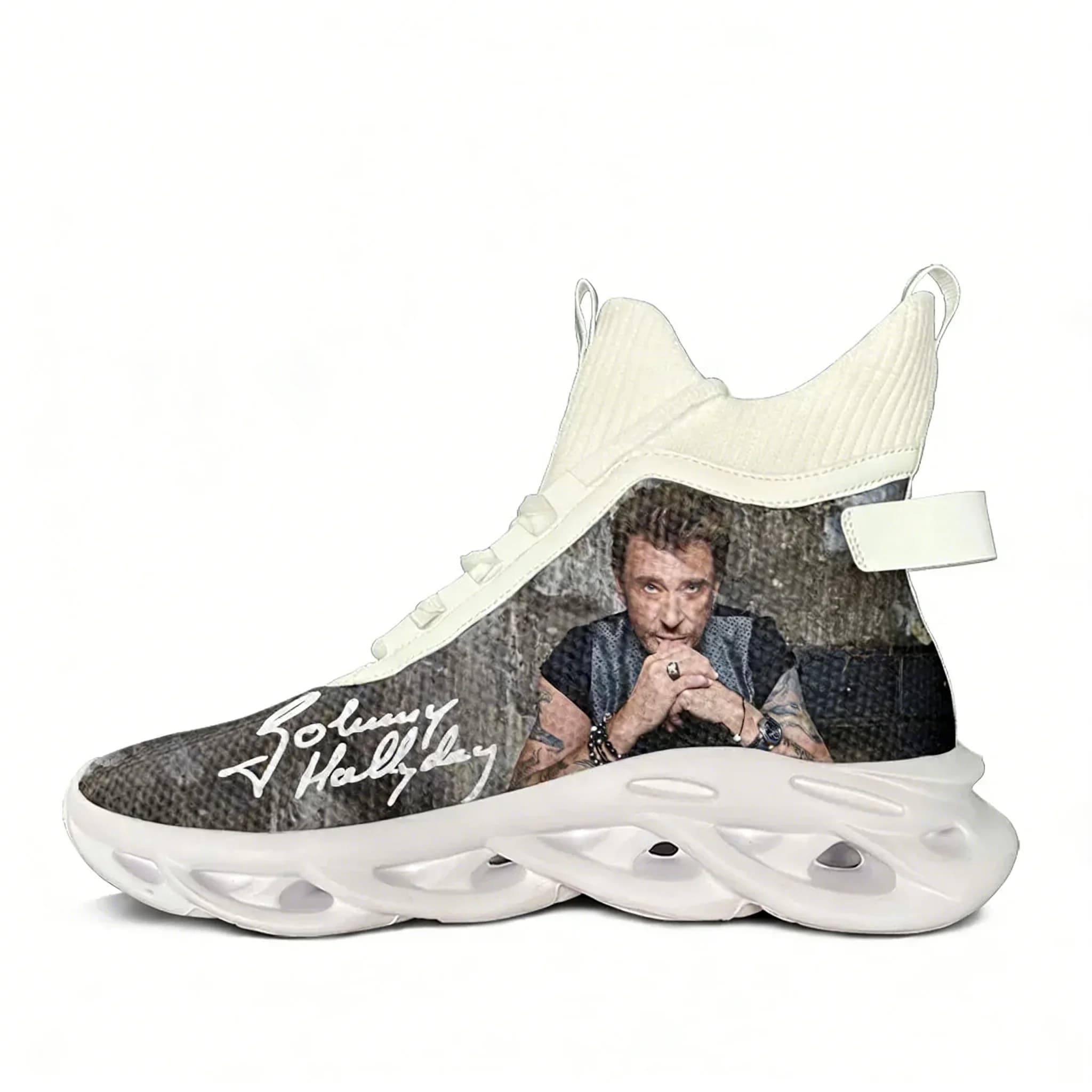 Johnny Hallyday, cantante rock francese, scarpe basse alte da uomo e da donna, scarpe da trekking, scarpe da viaggio, scarpe da alpinismo, scarpe da corsa