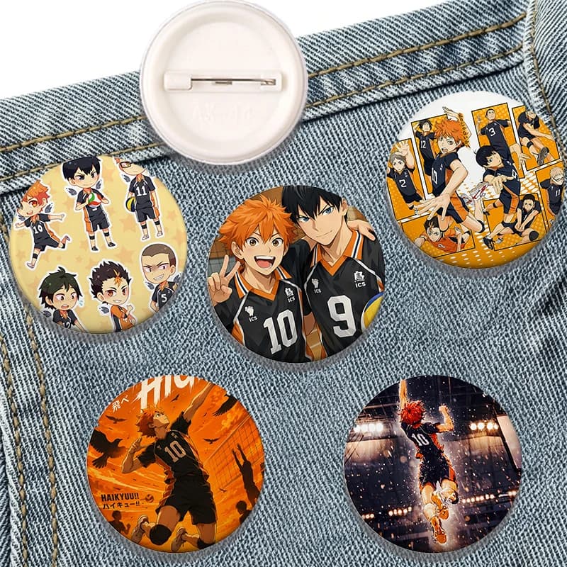Haikyuu Brooches Cartoon Anime Badge Handmade Exquisite Beautiful Enamel Pins for Backpack Clothes Accessories Jewelry Gifts