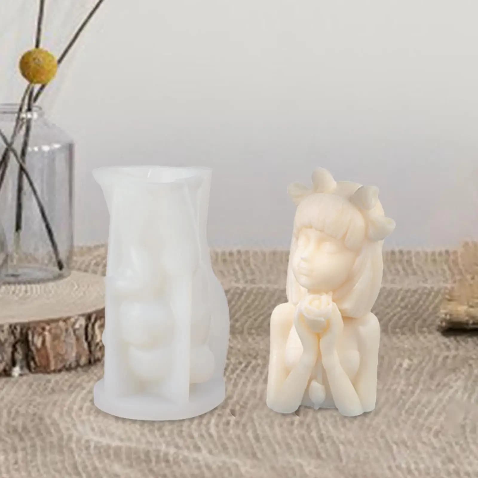 Girl Bust Silicone Mold for Resin Casting 3D Female Body Mould for Candle Making Epoxy DIY Plaster Ornament Sculpture Decor