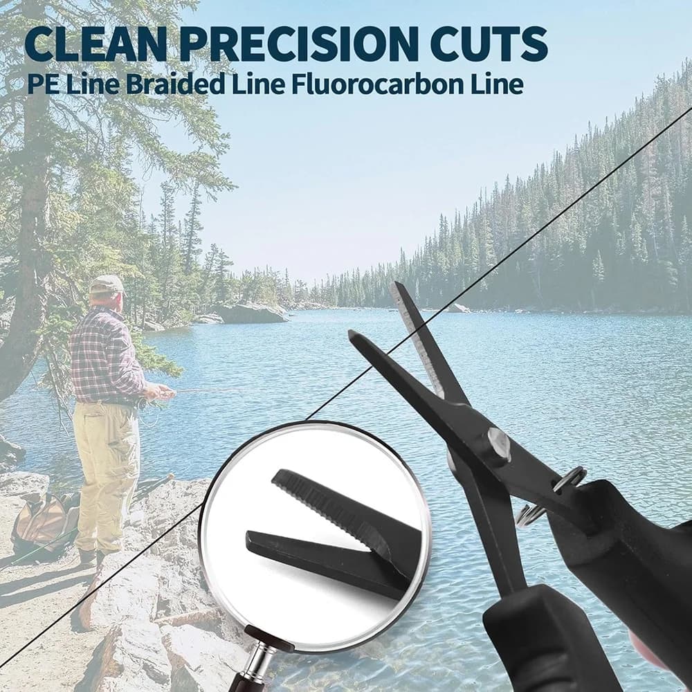 Forbici per lenza da pesca, forbici per lenza intrecciata, forbici per lenza intrecciata in acciaio inossidabile, cordino retrattile, resistente al sale