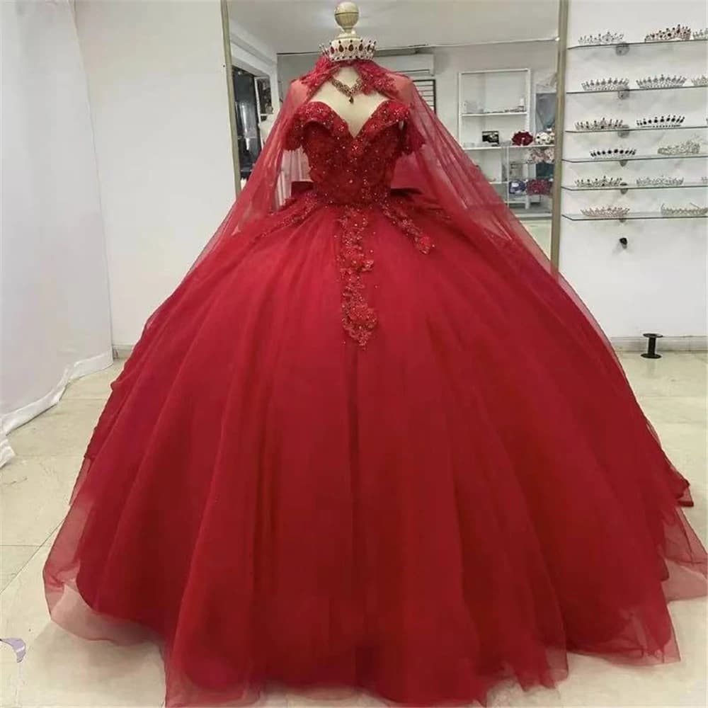 Bealegantom Elegante abito da ballo con spalle scoperte Abiti stile Quinceanera Applicazioni di fiori Abito da ballo formale dolce 16