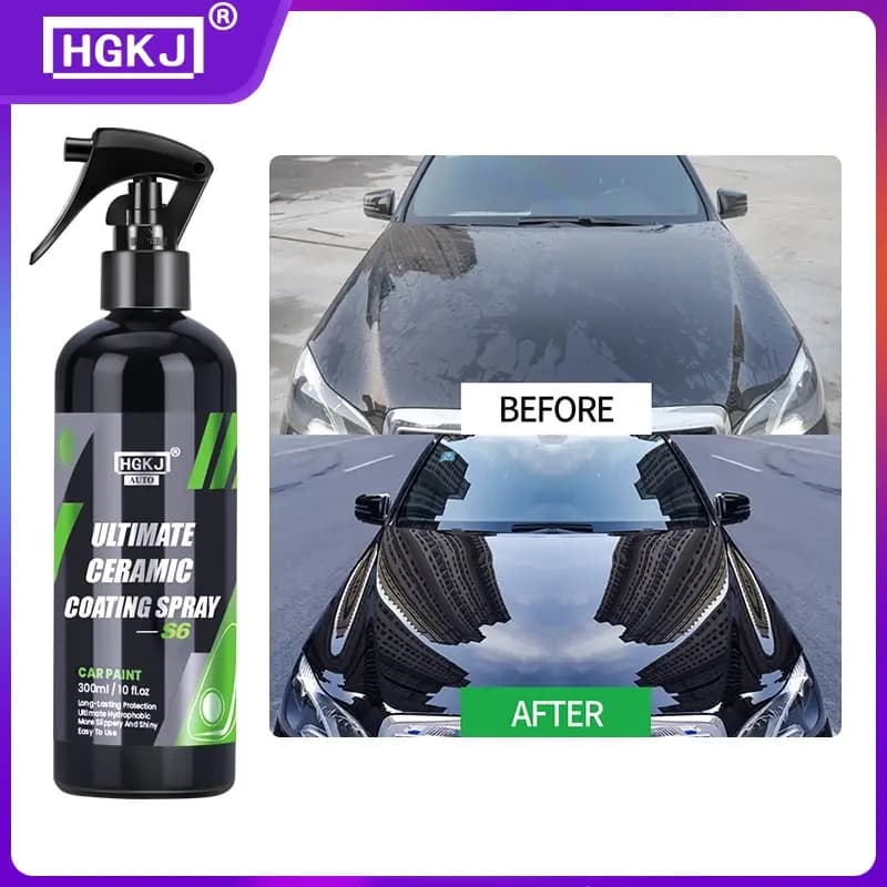 HGKJ S6 Ultimate Rivestimento ceramico Spray Idrofobico Vernice lucida Protezione 9H Nano Top Cera a lunga durata Cura dell'auto Dettaglio