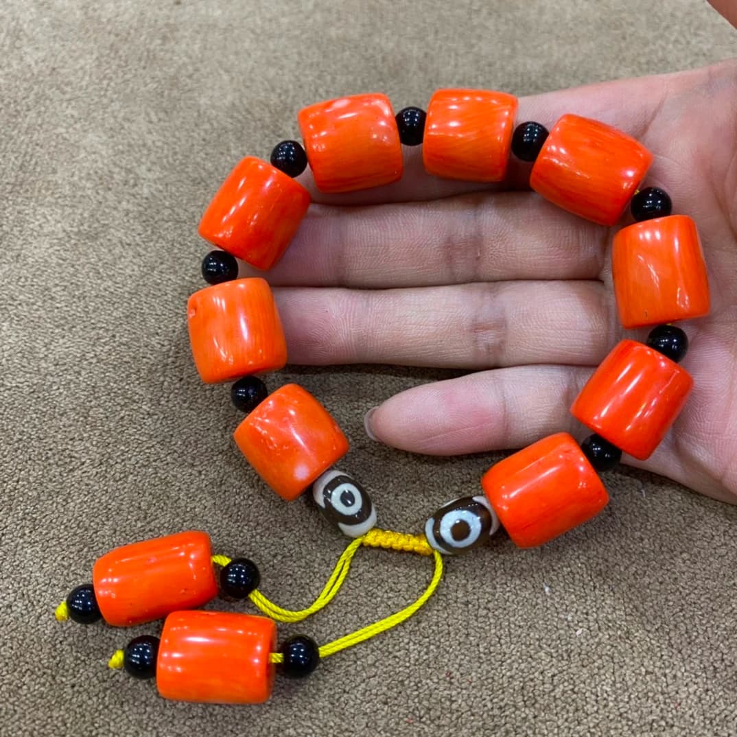 Braccialetti di corallo rosso naturale Uomo Donna Pietra preziosa curativa Gioielleria raffinata Distanziatore turchese Bracciale di corallo rosso Braccialetti di tessuto regolabili