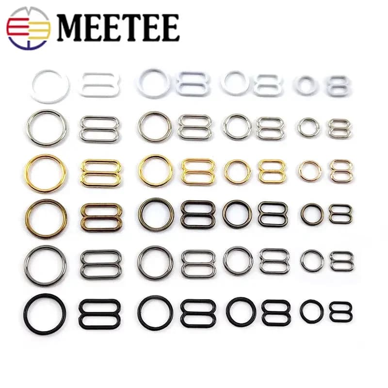 50/100 set di metallo O Ring fibbie bikini reggiseno vestiti regolare cursore chiusura cinghia della biancheria intima collegare gancio accessori hardware per cucire