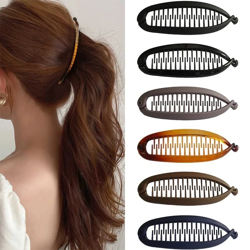 5 pz Opaco A Forma di Pesce Tornante Coda di Cavallo Banana Clip di Capelli Morsetto Barrettes Torsione Fascia Per Le Donne Accessori Per Capelli Hairgrips