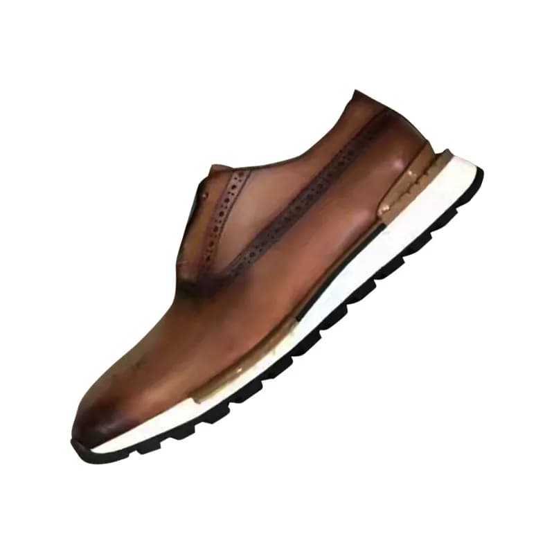 2026 High Quality Real Leather Pointed Toe Man's Casual Sport Shoes Breathable Men Leisure Sneakers Lace Up Male Shoes Boys A140