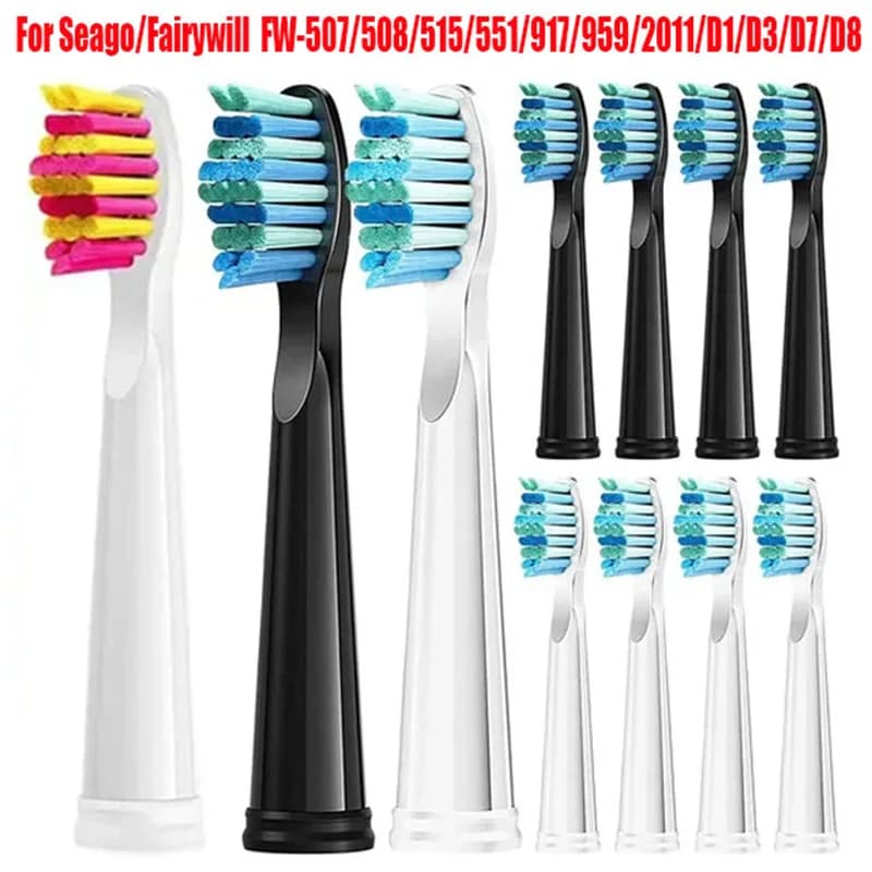 Testine di ricambio per spazzolino elettrico Seago per Fairywill FW-507/508/515, ricambio con setole Dupont per la pulizia dei denti