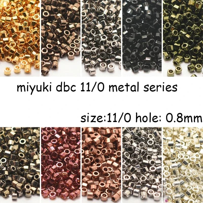 Japanese Miyuki Seed Beads Dbc11/0 Section Delica Beads 1.6mm Metallic 20 Colors 5G Pack for Jewelry Making