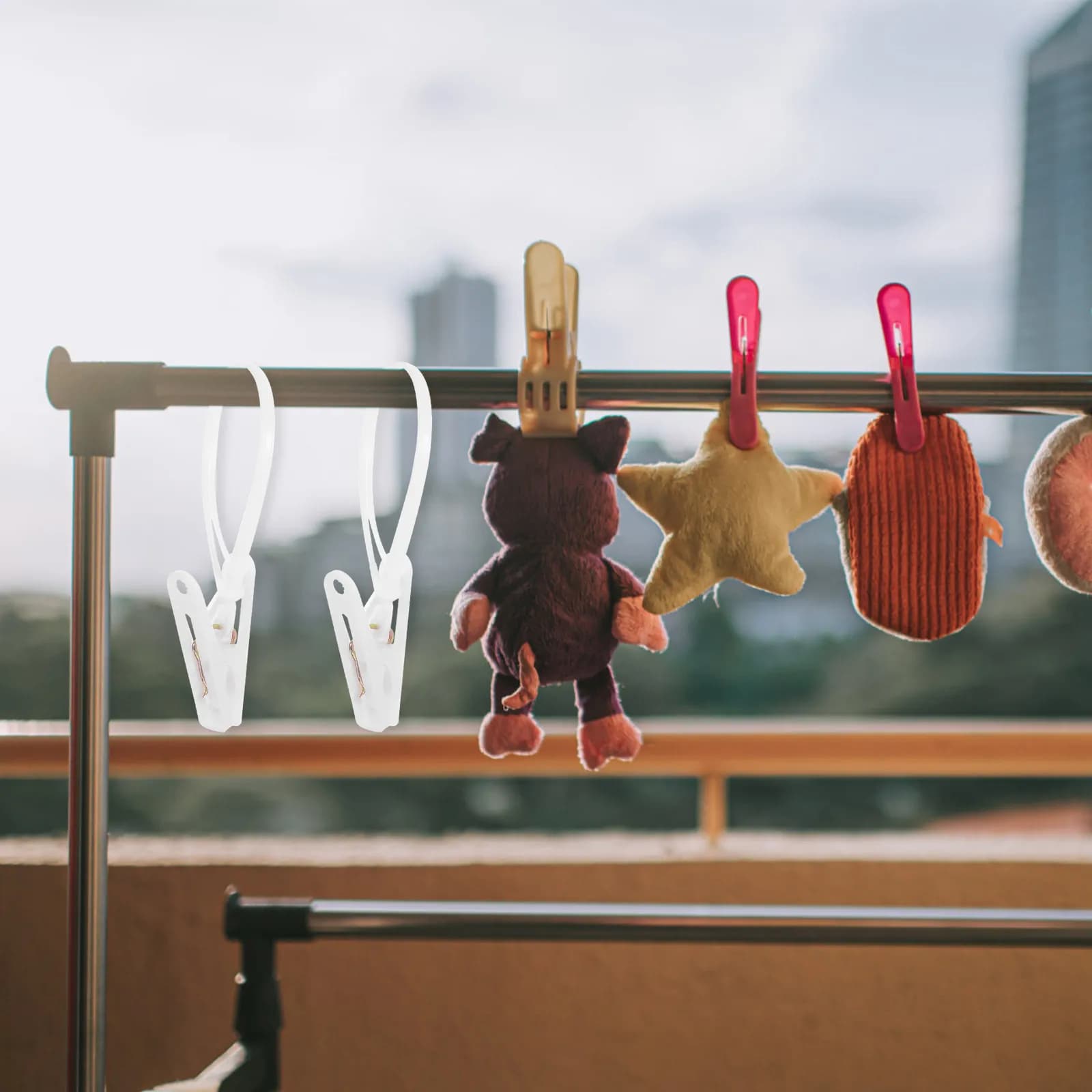 60Pcs Clothes Clips Plastic Windproof Laundry Clips Rope Buckle Travel Drying Clip Sock Towel Hanger Organizer