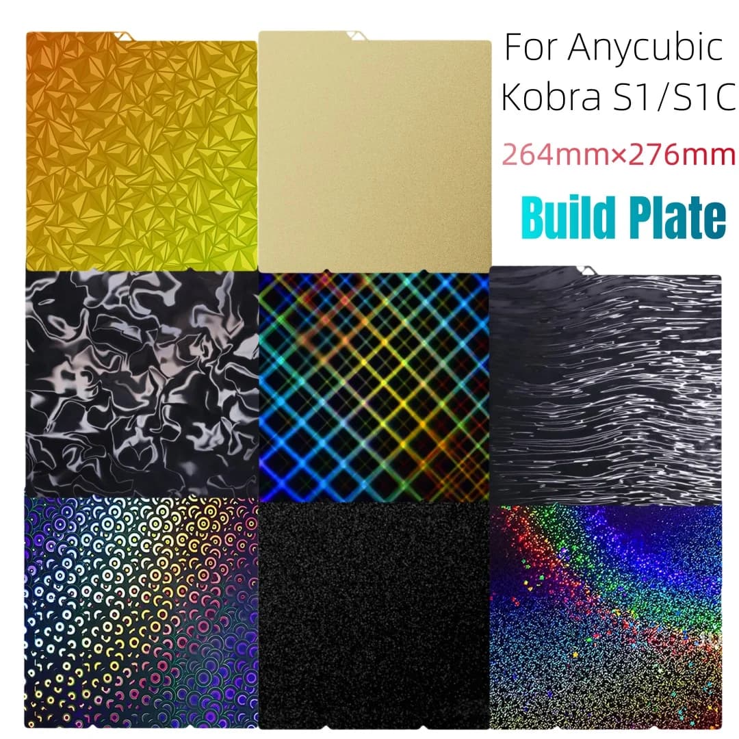 Per Anycubic Kobra S1 S1 Combo PEI Copriletto 264x276mm Stampa fronte-retro Build Plate PEO PET Per Anycubic Kobra S1 Combo Focolaio