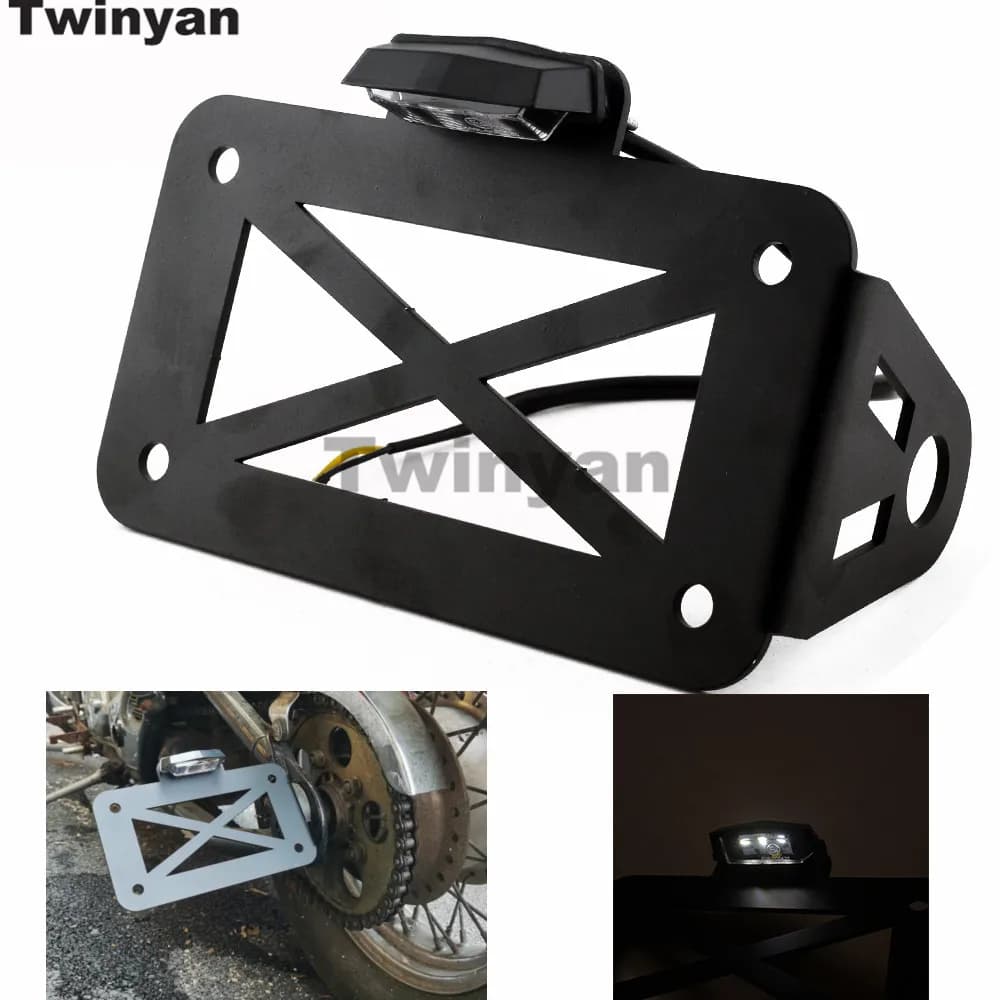 Per Harley Sportster Bobber Chopper Supporto per staffa targa con montaggio laterale personalizzato Piastra di registrazione per moto modificata