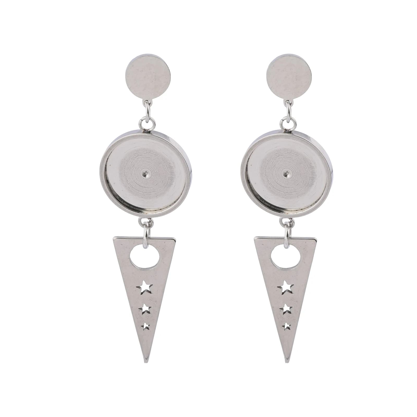 6 pz. Base per Orecchini a Perno in Acciaio Inossidabile per Cabochon da 14mm con Ciondoli a Goccia, Componenti Fai da Te