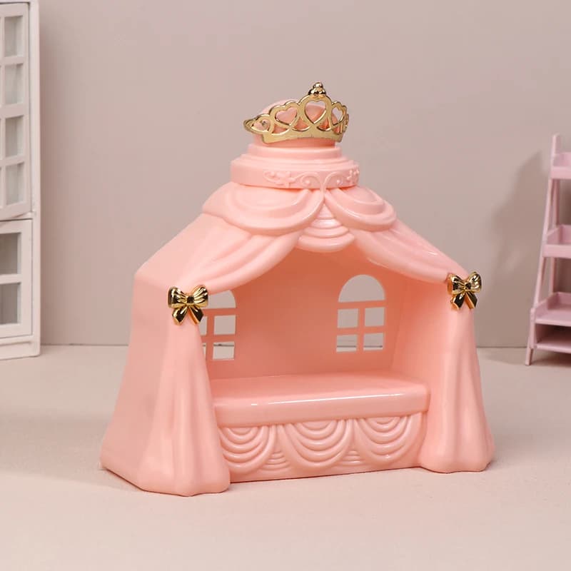 1:12 Casa delle bambole Mini letto da principessa Modello Casa delle bambole Camera da letto Mobili Decorazione Accessori per la casa delle bambole Giochi di imitazione Giocattoli