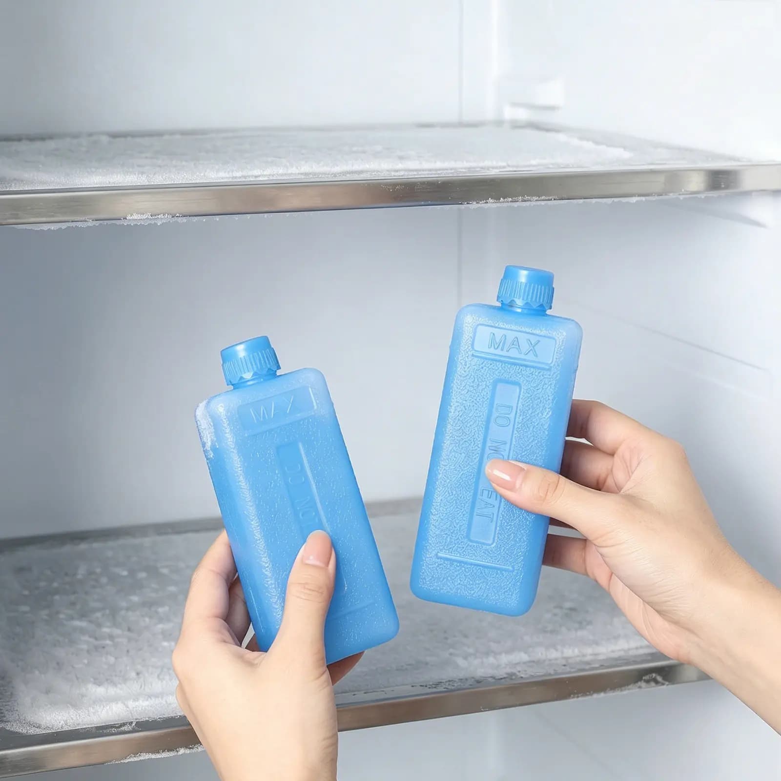 4Pcs Reusable Ice Boxes Safe Rubber Material Leak-Proof Lid Lightweight Portable Cooler Ice Packs for Food Transport Vegetable