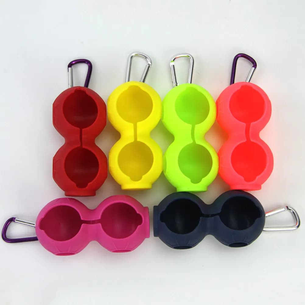 Porta Palline da Golf in Silicone Giallo con Doppio Clip, Accessorio Protettivo Morbido e Comodo da Indossare sulla Cintura