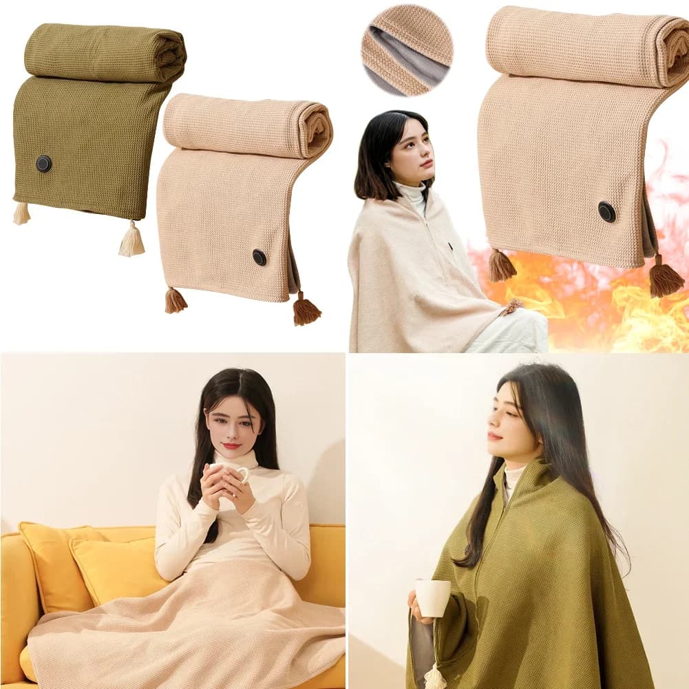 Coperta riscaldata elettrica con riscaldamento indossabile 3 livelli riscaldati Coperta riscaldata USB Coperta scaldamuscoli portatile a riscaldamento rapido per la casa