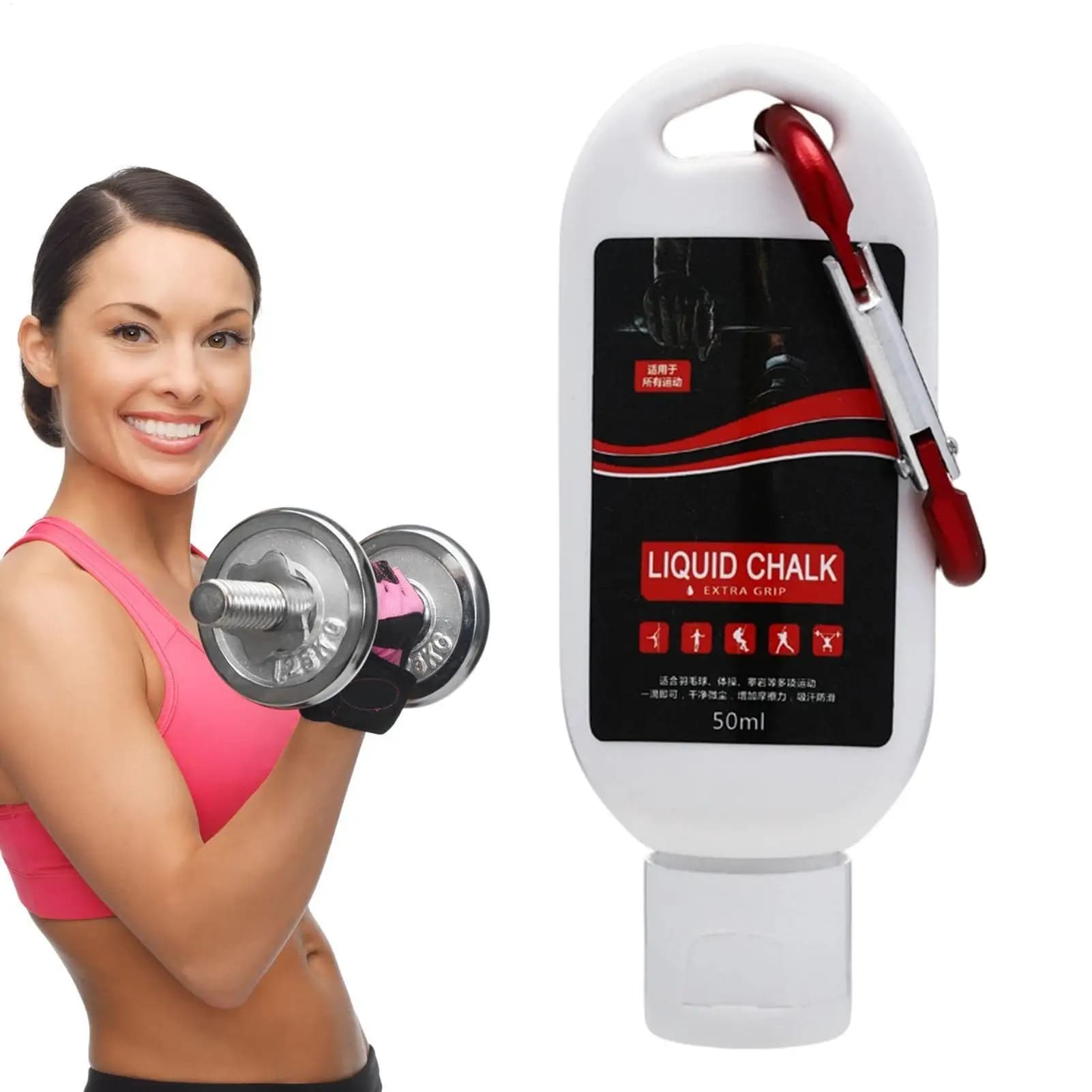 Gesso Liquido Sportivo 30/50/100ml, Polvere di Magnesio per Fitness, Sollevamento Pesi, Crema Antiscivolo per Presa, Arrampicata e Palestra