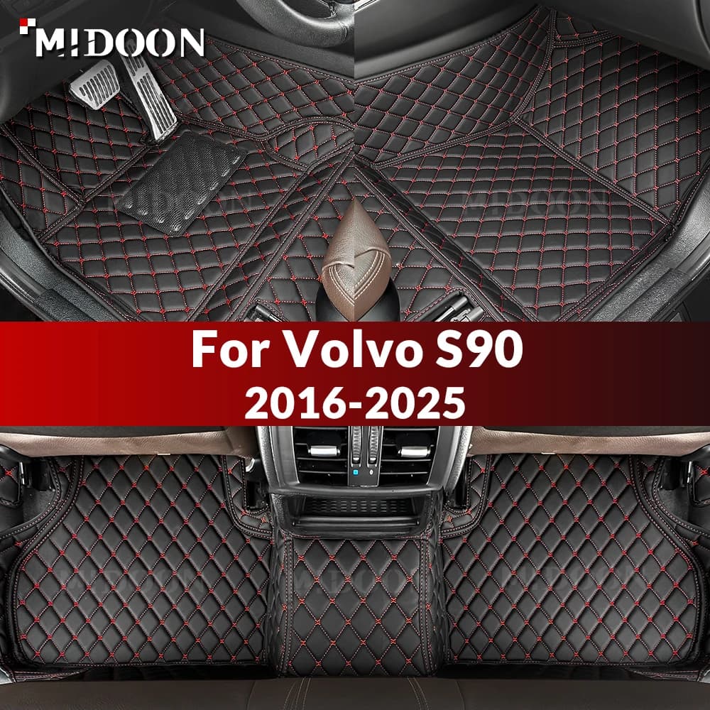 MIDOON Tappetini Auto Personalizzati per Volvo S90 2016-2025, Copertura Tappeto Auto, Accessori Interni Protettivi