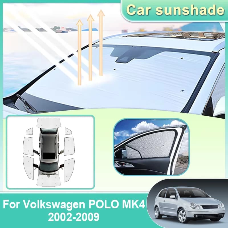 Parasole per Parabrezza Auto per Volkswagen VW POLO 9N 6R Mk2 2002-2009 Protezione Solare Completa Anti UV Accessori Auto