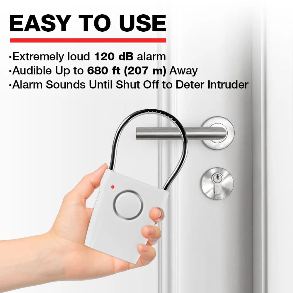 Allarme maniglia porta, sistema di allarme sensore porta/finestra 120 dB, protezione antifurto allarme porta per vibrazione maniglia porta per casa hotel