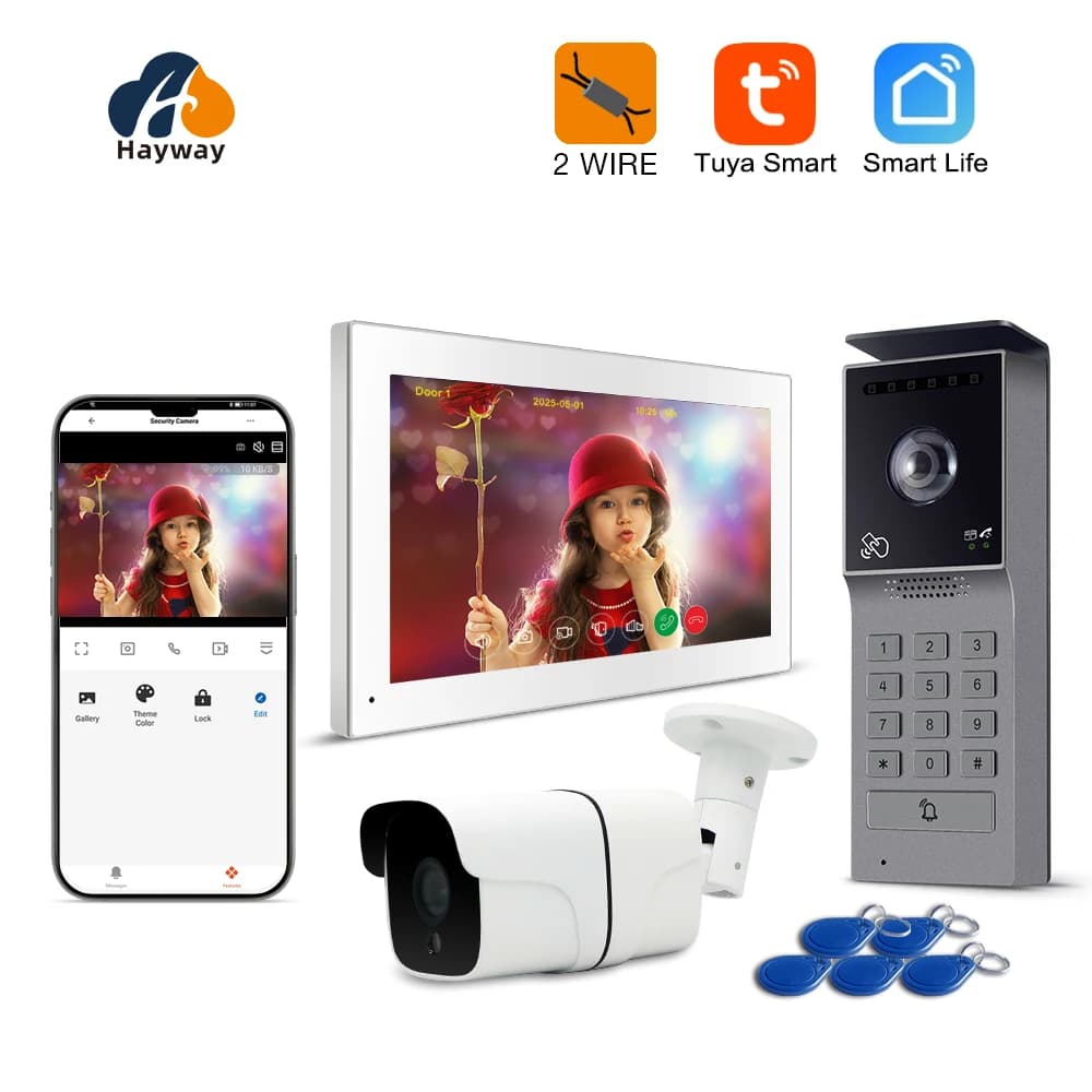Hayway 720P videocitofono sistema di citofono domestico Wireless WiFi Tuya Smart Video campanello 7 pollici con videocitofono cablato