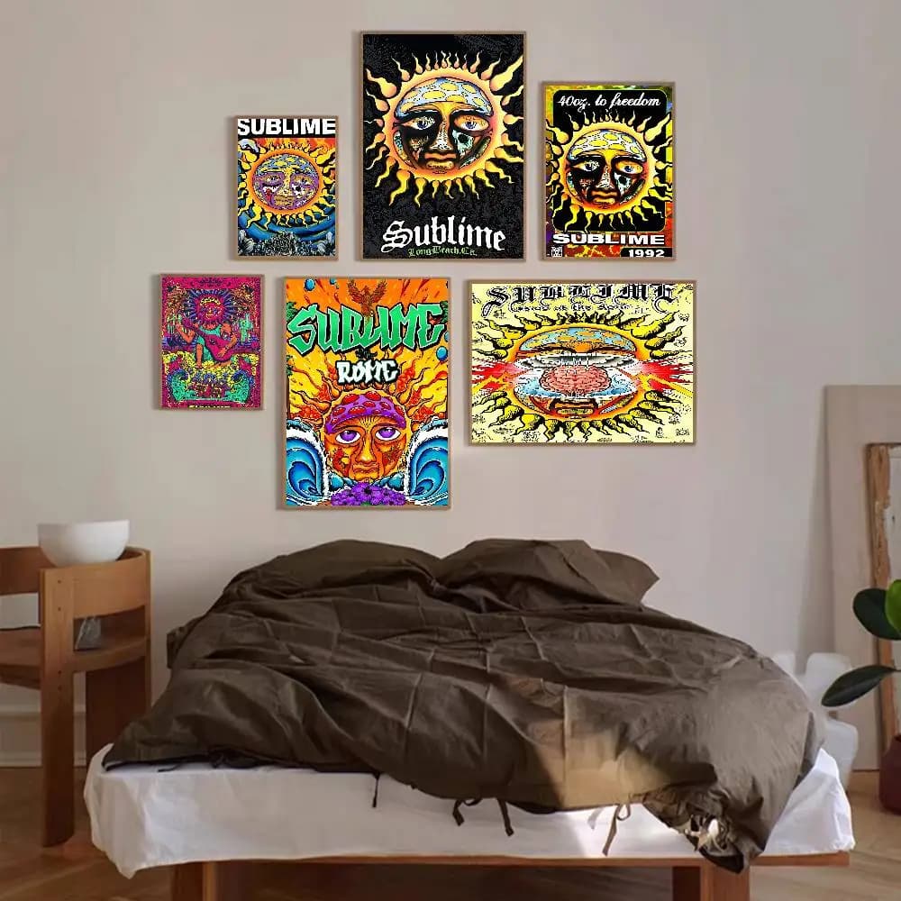 music classic S-Sublime Band Whitepaper Poster Waterproof Paper Sticker Coffee House Bar Aesthetic Art Wall Painting