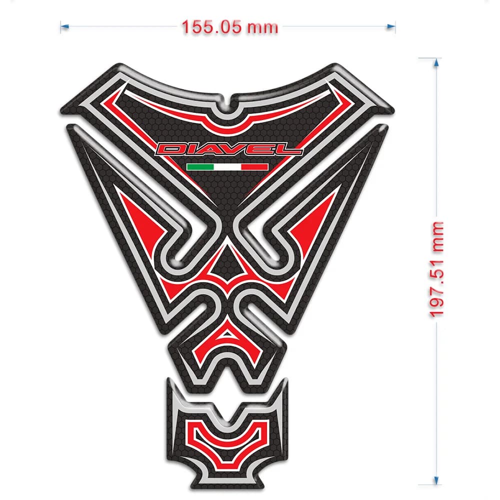 Per Ducati Diavel Moto Olio Combustibile Ginocchio Serbatoio Protector Pad Adesivo Adesivi Lisca di Pesce Kit Emblema