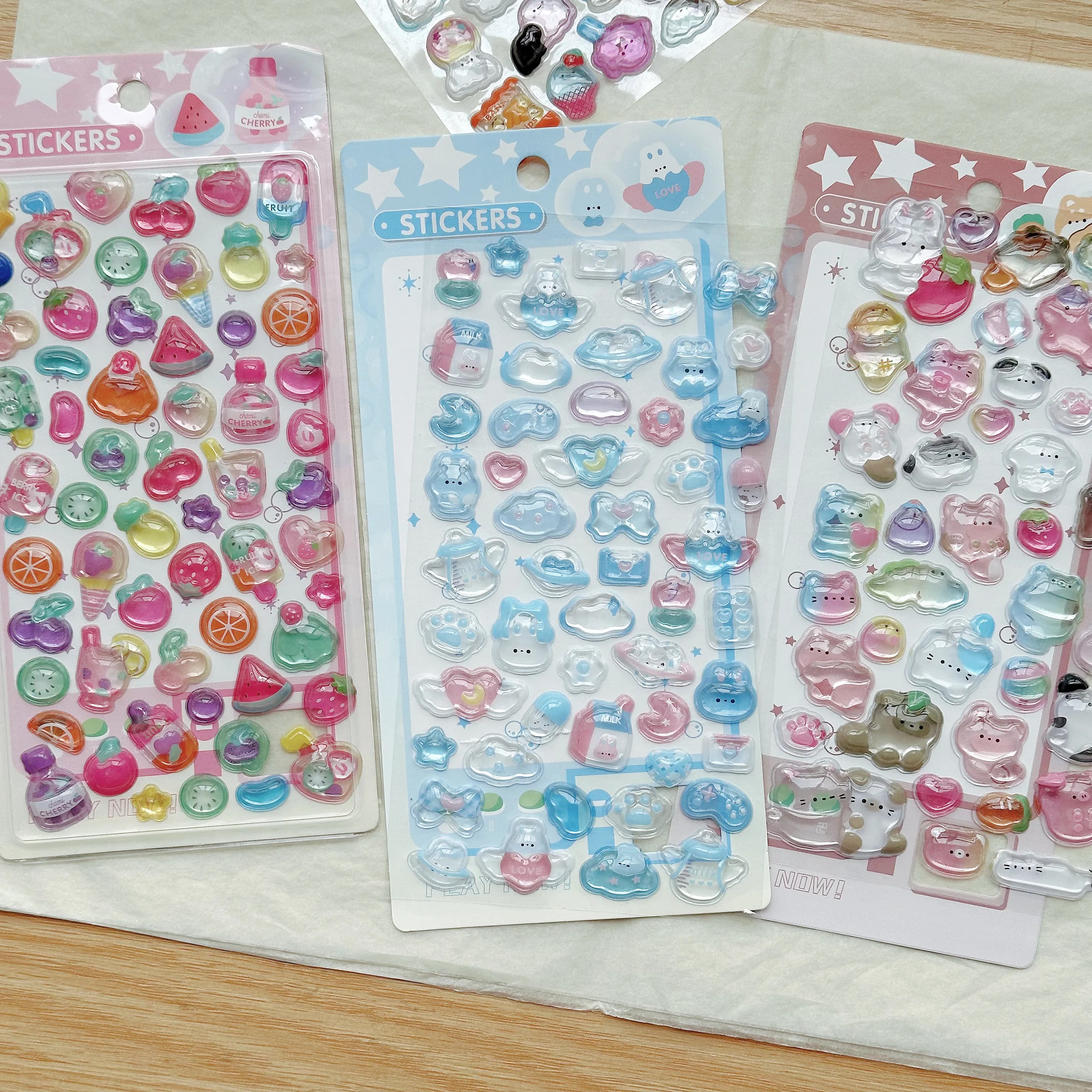 1 pz/6 pz cartone animato stile giapponese 3D solido sollevato adesivi di cristallo per fai da te scrapbooking cassa del telefono della chitarra decorazione del taccuino