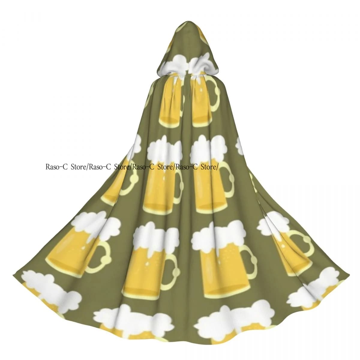 Mantello per tazze da birra unisex per adulti con cappuccio lungo costume da strega cosplay