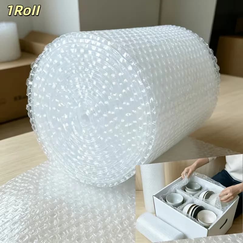 5000cm/196" Bubble Cushioning Wrap Padding Bubble Packaging Film Shockproof Foam Roll Bag Paper Packing Fragile Pressure