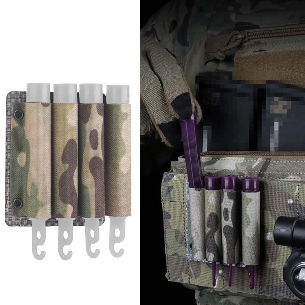 Attrezzatura da caccia all'aperto Glow Stick Custodia portaoggetti Portapenne Airsoft Vest Glow Stick Molle Organizer Holder