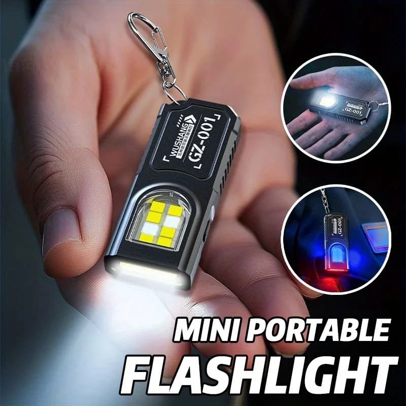 Potente mini torcia portachiavi LED COB USB C ricaricabile lampada da lavoro sospesa portachiavi impermeabile lampada da tasca da campeggio