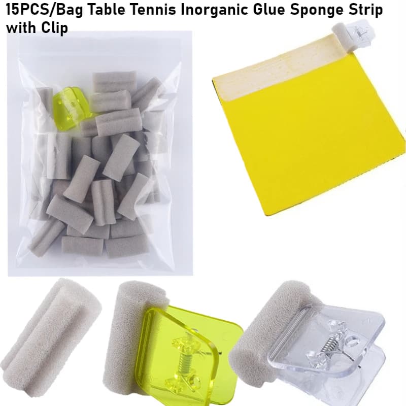 15 Pieces/Sponge Bag with Inorganic Table Tennis Collar, Anti-Swimming Durable Instrument for Collating on Rack Rubber