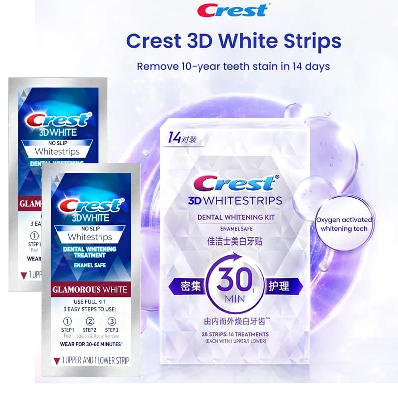 Crest 3D Whitestrips Kit per sbiancamento dentale 3D Bianco Effetti professionali Dente Igiene orale Cura Prodotti per sbiancamento dei denti