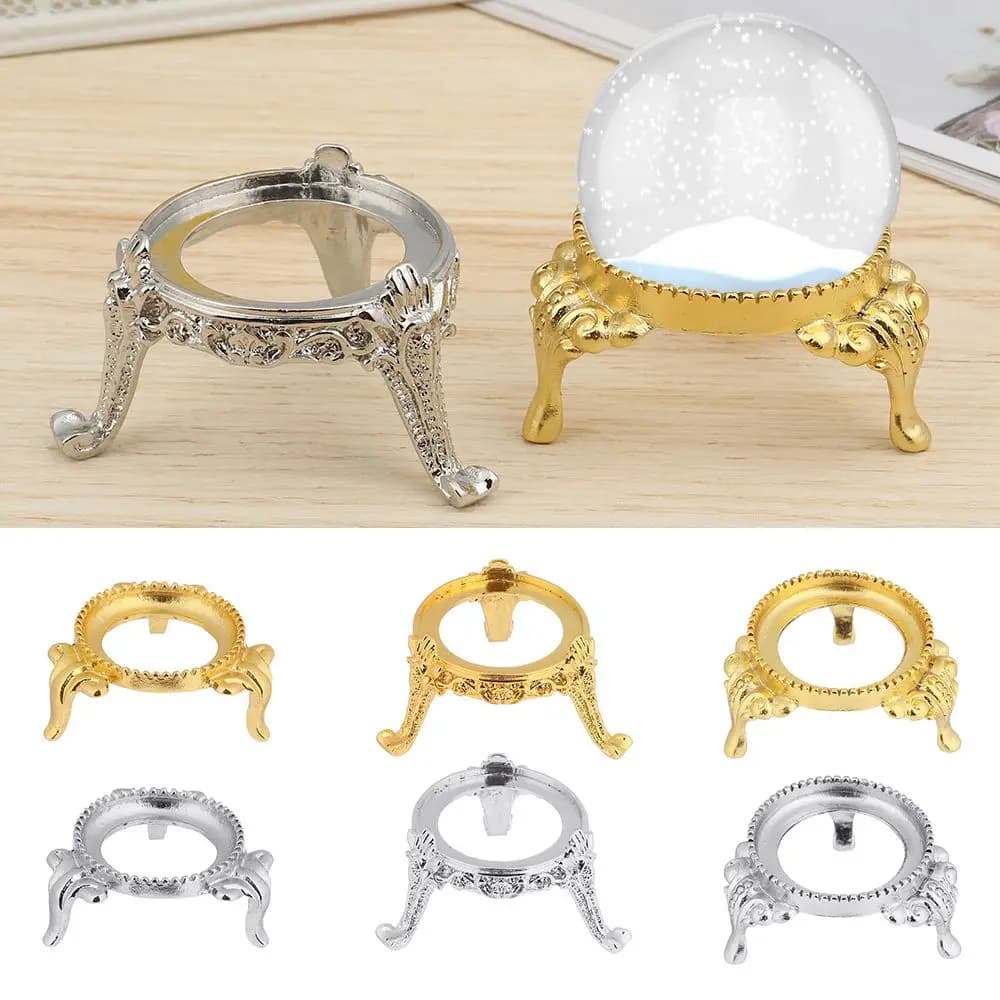 Regalo Home Office Decor Fotografia Puntelli Espositore in metallo Base con sfera di vetro Supporto per sfera di cristallo Supporto per uova