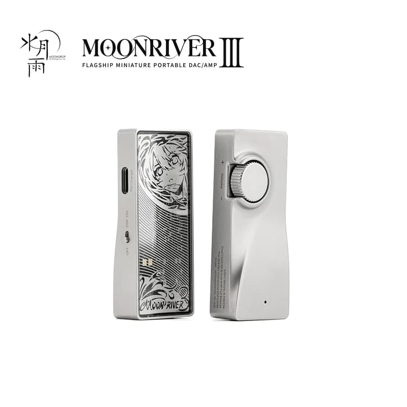 MOONDROP MOONRIVER 3 Amplificatore per cuffie Decodifica PCM a 32 bit/384 kHz con cavo Type-C staccabile Connettori di uscita da 3,5 mm + 4,4 mm