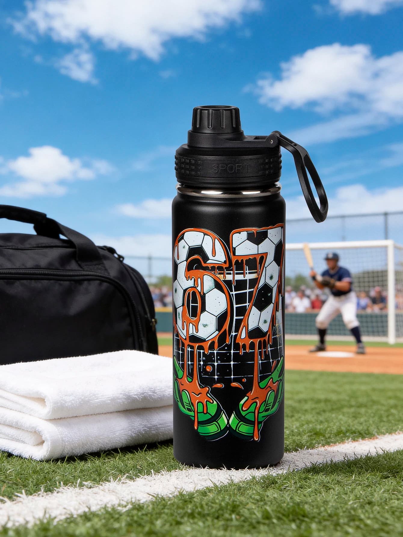 18oz Football Thermos Water Bottle Stainless Steel Insulated Cup Keeps Cold and Heat Thermal Mug Travel Vacuum Flasks