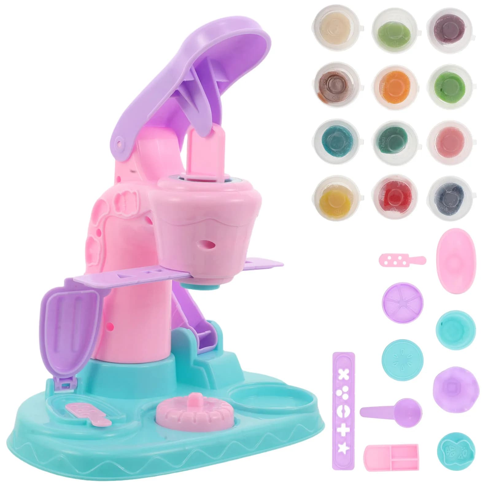1Set Ice Cream Clay Kit DIY Ice Cream Maker Playset Creative Arts Crafts Dough Tools Pretend Play Role Play Clay