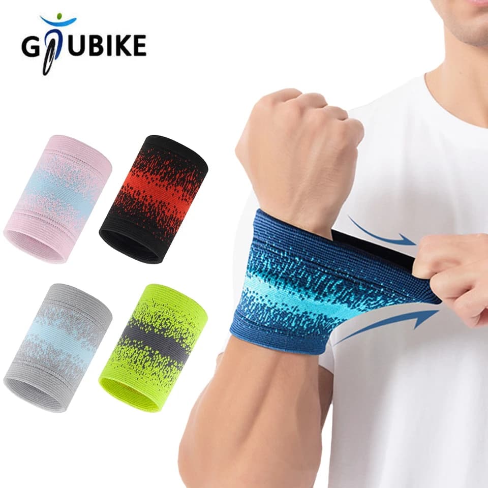 GTUBIKE 1PCS Polsino sportivo Corsa Basket Tennis Polso Tutore Palestra Polsiere Traspirante Assorbimento del sudore Supporto per il polso