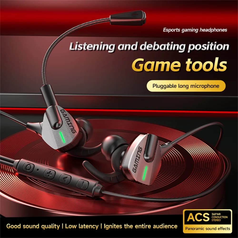 Cuffie Gaming In-Ear con Microfono, Auricolari Cablati HD con Cancellazione del Rumore per iPhone 17 16 Samsung