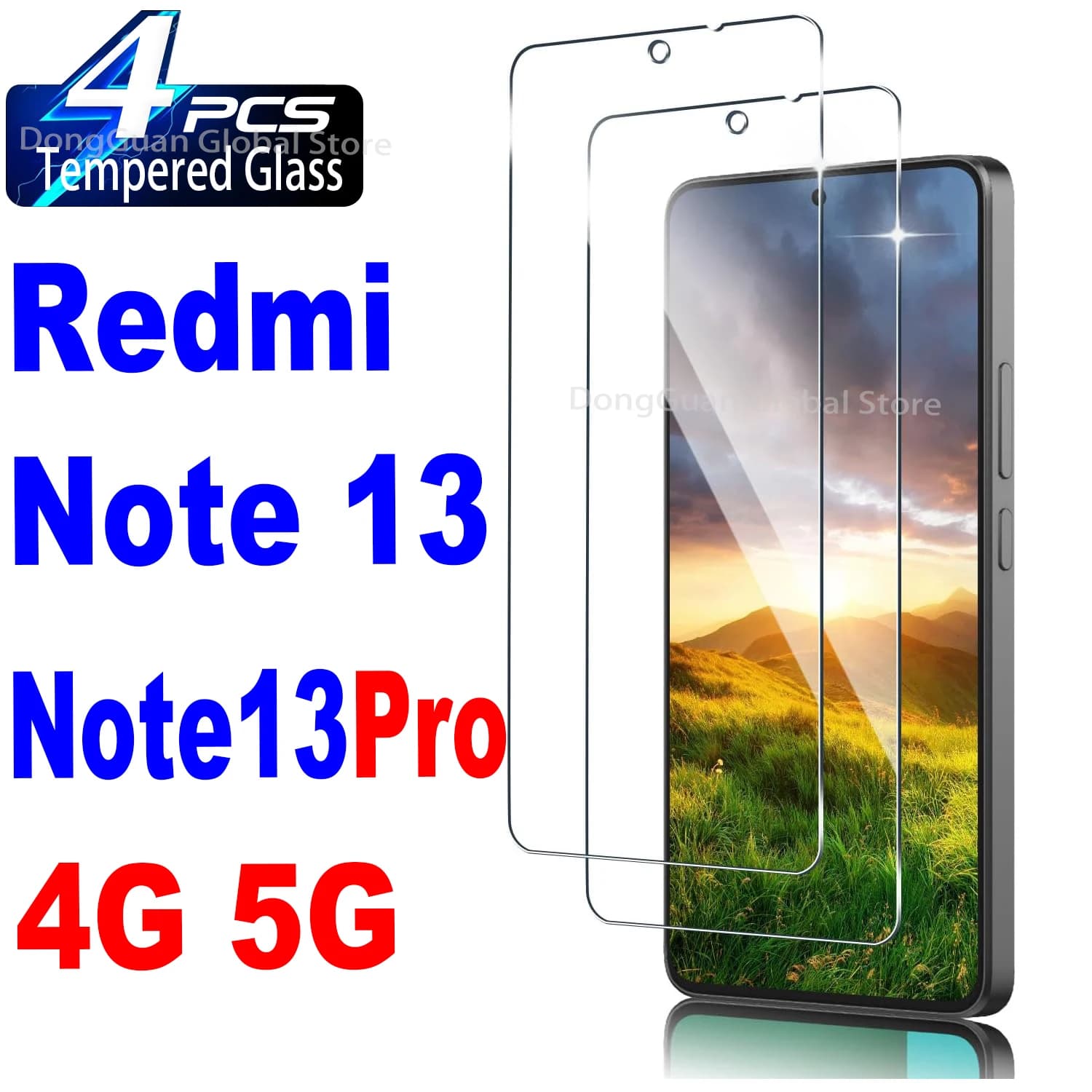Pellicola protettiva in vetro temperato da 2/3/4 pezzi per Redmi Note 13 / Note 13 Pro 4G
