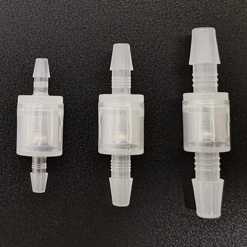 1/4 3/16 valvola di ritegno 1/8/valvola di non ritorno in plastica PP/valvola unidirezionale pvdf per valvola a molla dell'ozono dell'acqua dell'aria pressione di apertura bassa