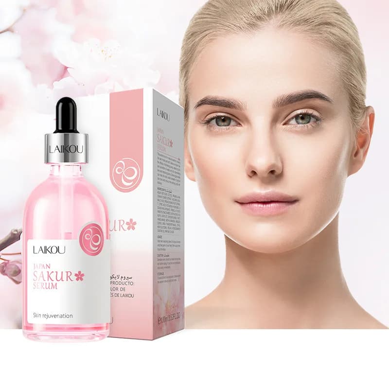 100ml LAIKOU Sakura Siero Face Vitamin C Hydrating Rose Essence Smooth Siero Face Collagen Beauty Product for facial skin care