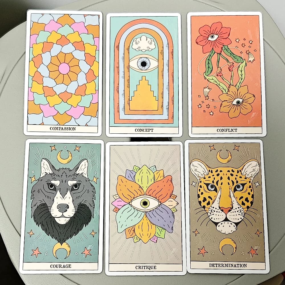 60 carte Oracle in stile moderno da 10,3 x 6 cm Mazzo spirituale di streghe moderne