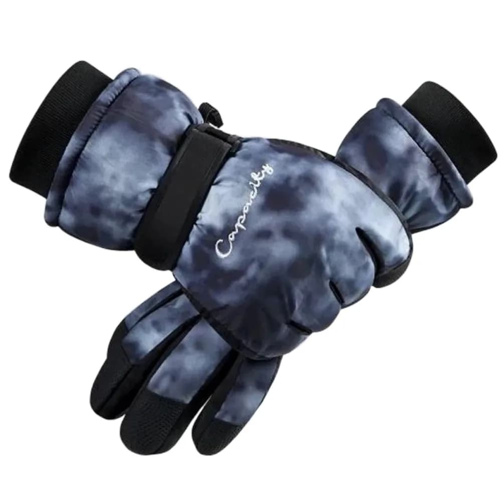 Guanti da Sci Invernali Tie Dye con Touchscreen, Foderati in Pile, Caldi e Morbidi, Guanti Termici Antivento per Ciclismo, per Donne e Adulti