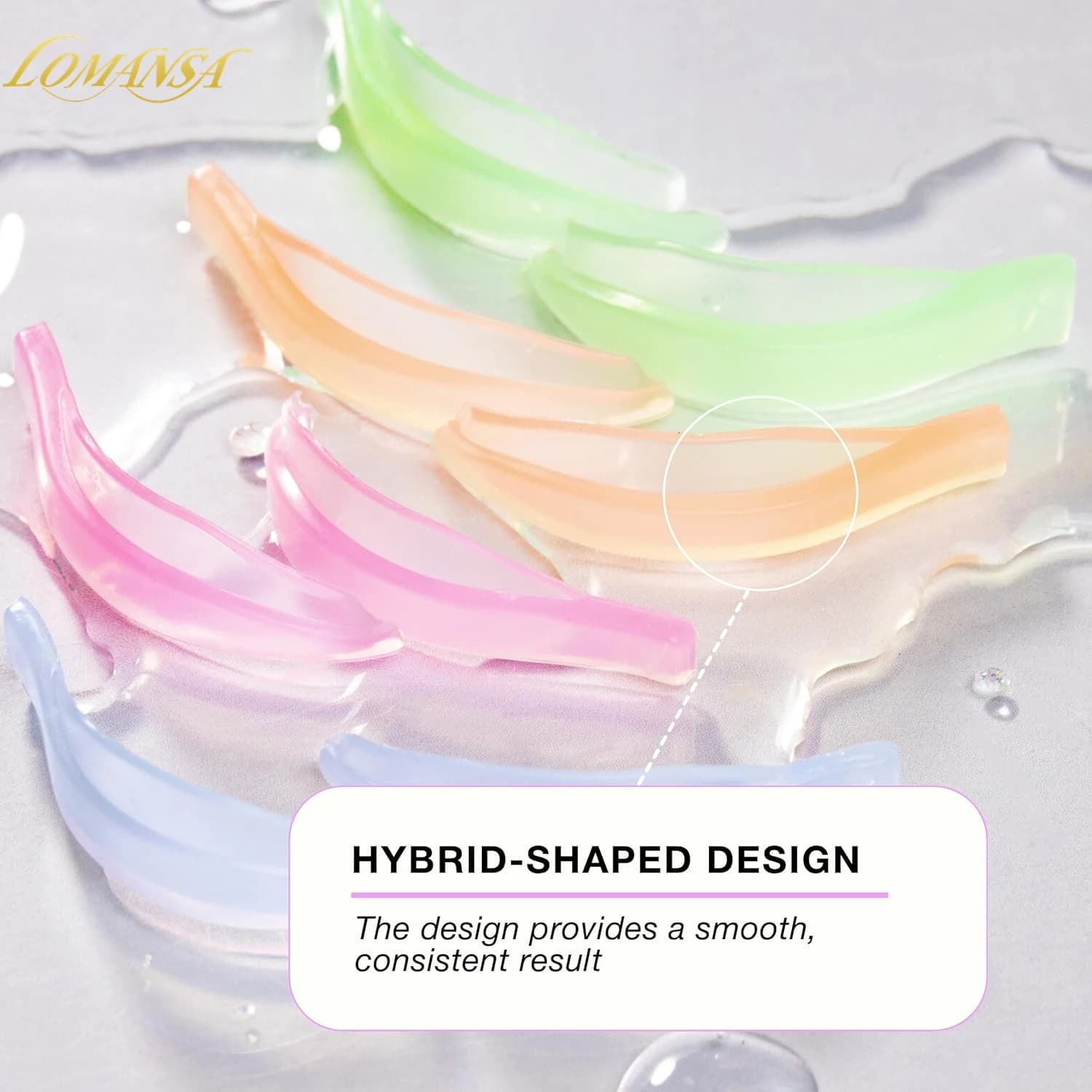 Lomansa 4 pairs L Curl Silicone Eyelash Perm Rod Shield Sticky Lash Lift Pad 3D Lifting Folder Accessories Makeup Tool