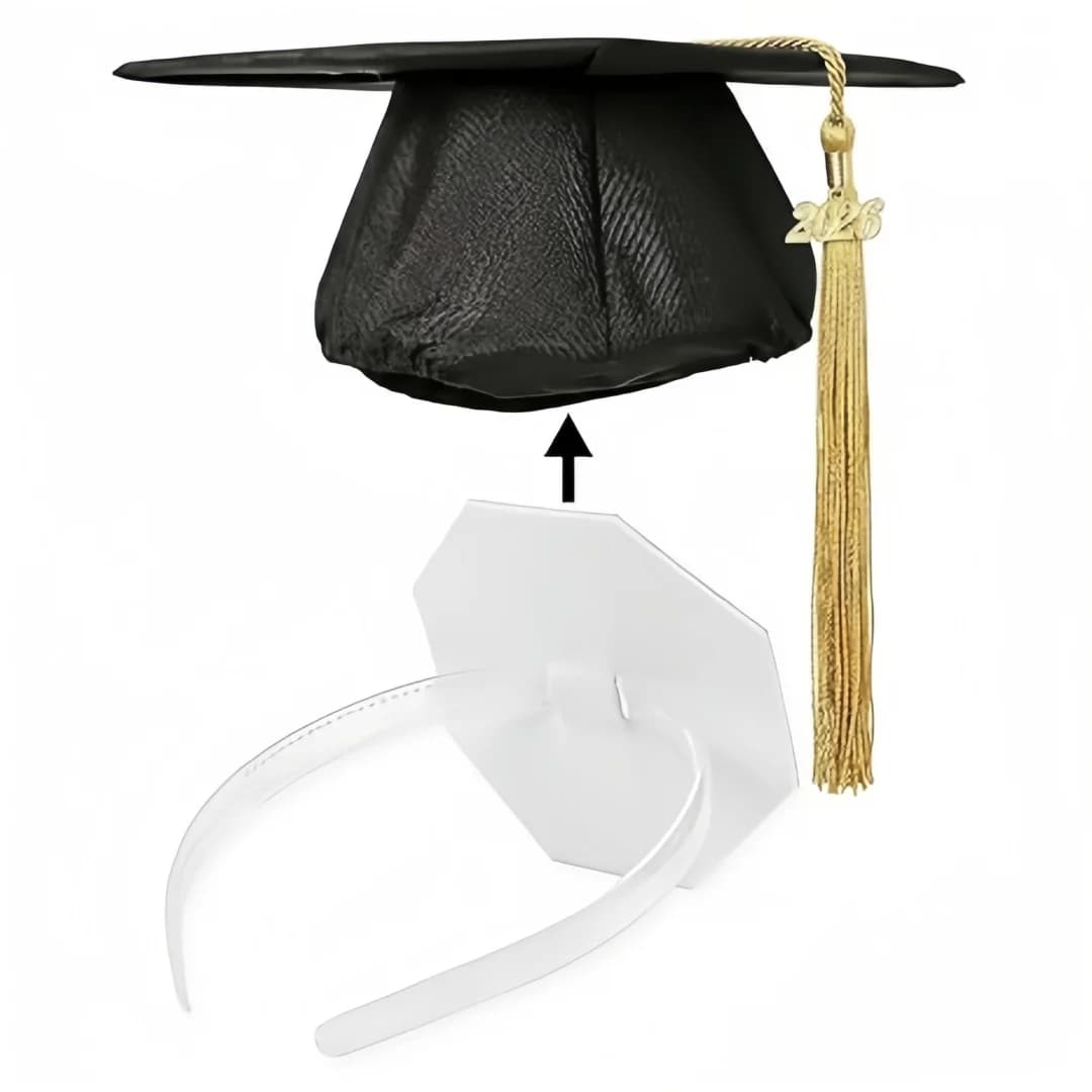 2026 Graduation Cap Headband Insert, Holder Clip Secures Grad Cap for Students, Grad Hat Hair Bands Holder Insert Companion, Hat Accessories for Graduates Anti-Fall Headbands (Clear 1pcs)