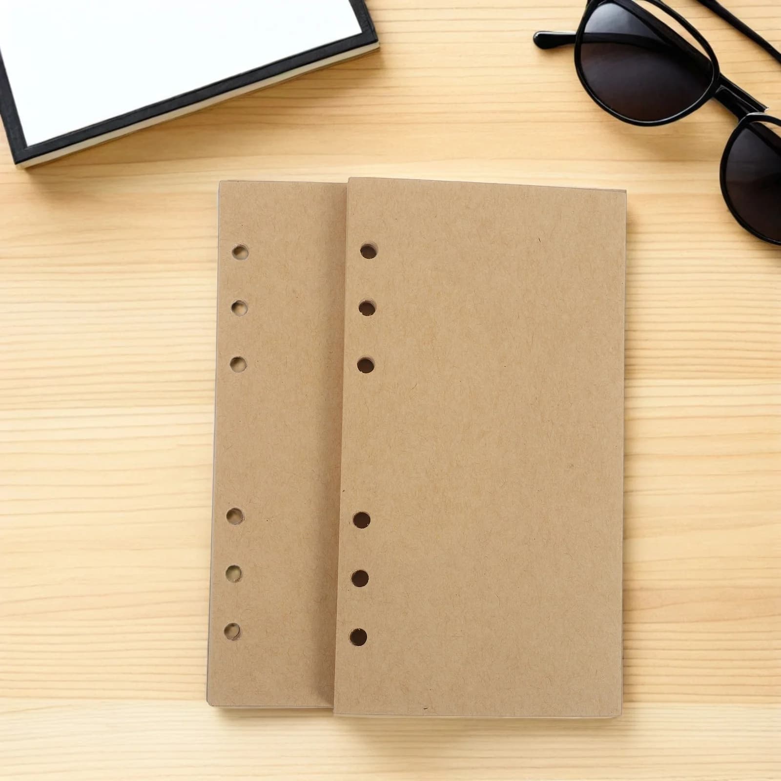 80 fogli A6 Kraft fogli sciolti pagine di ricarica per diario raccoglitore per notebook inserti pianificatore carta di riempimento vintage vuoto spesso